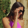 Women wearing the Piano Black Palomas Sunglasses