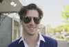 man wearing black aviator sunglasses