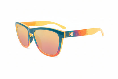 Sunglasses with Speckled Sunset Frames and Polarized Rose Gold Lenses. Flyover