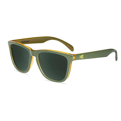 Sunglasses with Glossy Green Frames and Polarized Green Lenses, Flyover