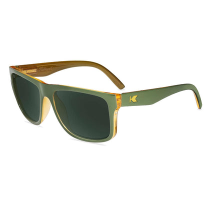 Sunglasses with Glossy Green Frames and Polarized Green Lenses, Flyover