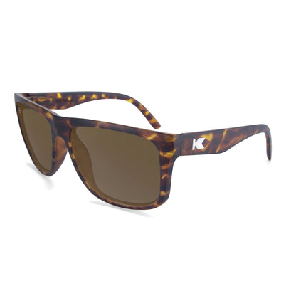 Sunglasses with Matte Tortoise Shell Frame and Polarized Amber Lenses, Flyover