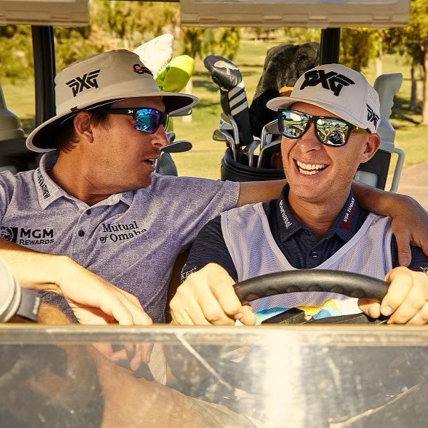 Joel Dahmen wearing Moonshot Flight Paths Sunglasses