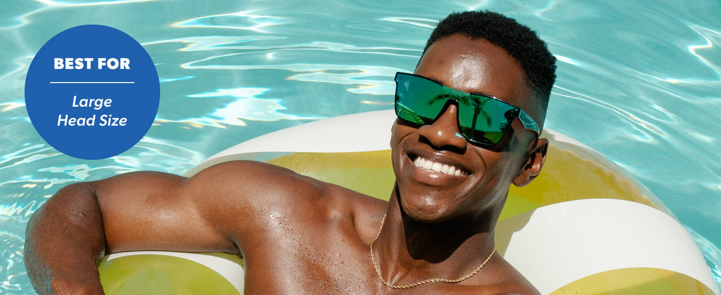 Afters Sunglasses is best for large head size. Featuring Men wearing Afters Sunglasses