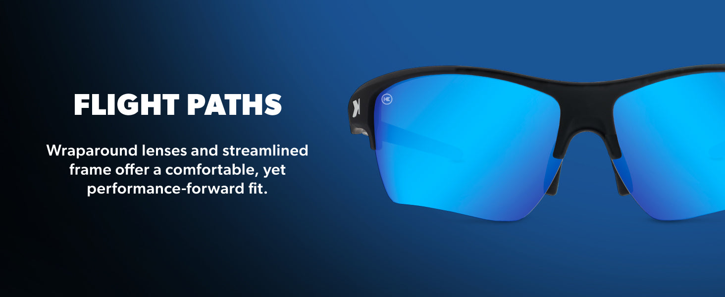 Flight Paths Frame Features: performance wraparound lenses, comfortable fit