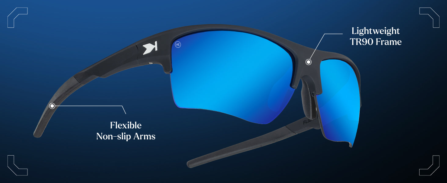 Flight Paths Frame Features: Lightweight TR90 Frame. Flexible Non-slip Arms