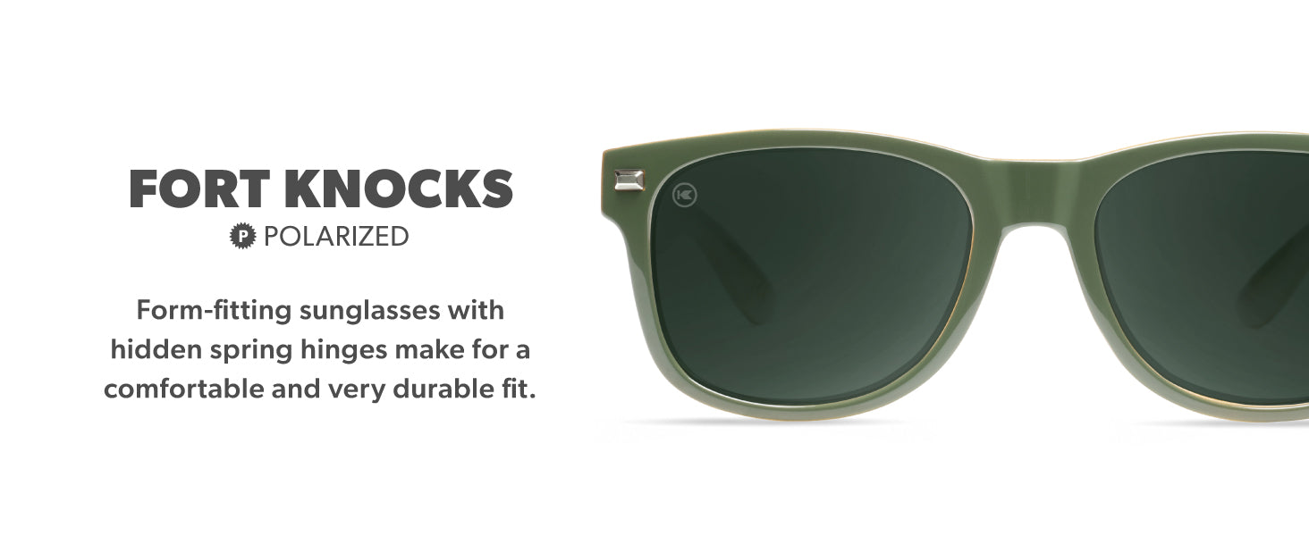 Fort Knocks Frame Features: Polarized Lenses, Hidden Spring Hinges, comfortable fit