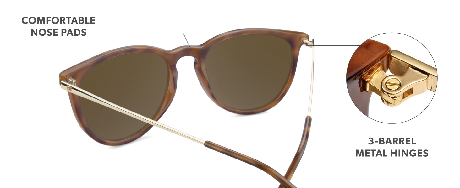 Mary Janes Frame Features: comfortable nose pads, metal hinges