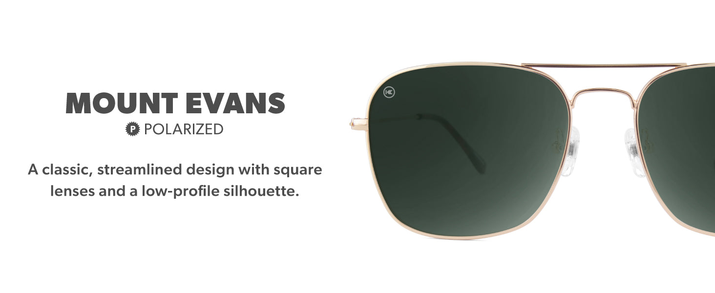 Mount Evans Frame Features: polarized lenses, comfortable fit