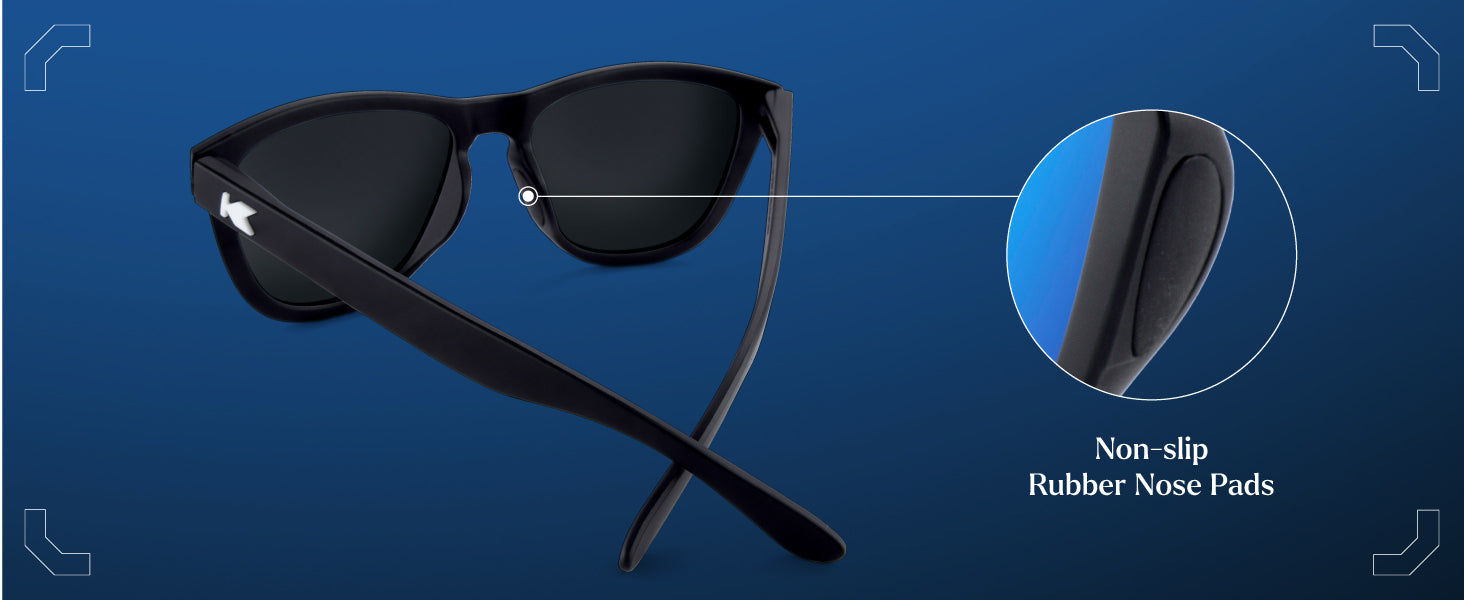 Premiums Frame Features: comfortable non-slip rubber nose pads