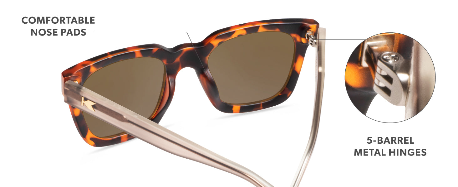 Songbirds Sunglasses Features: Comfortable Nose Pads and Metal Hinges