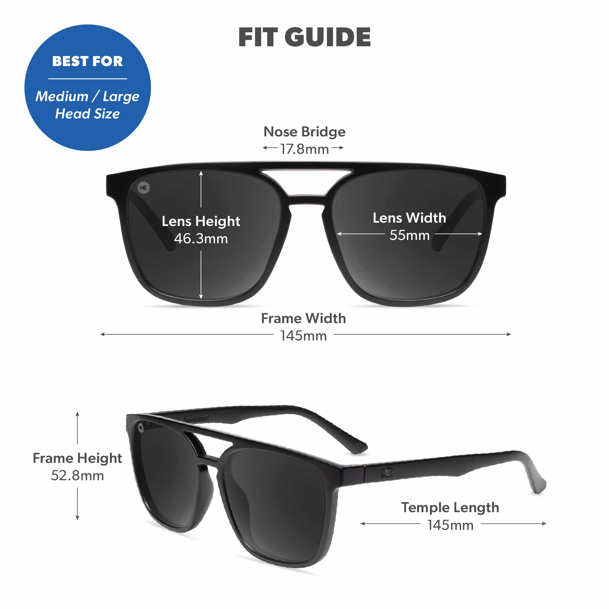 Black on Black Brightsides, Fit Guide