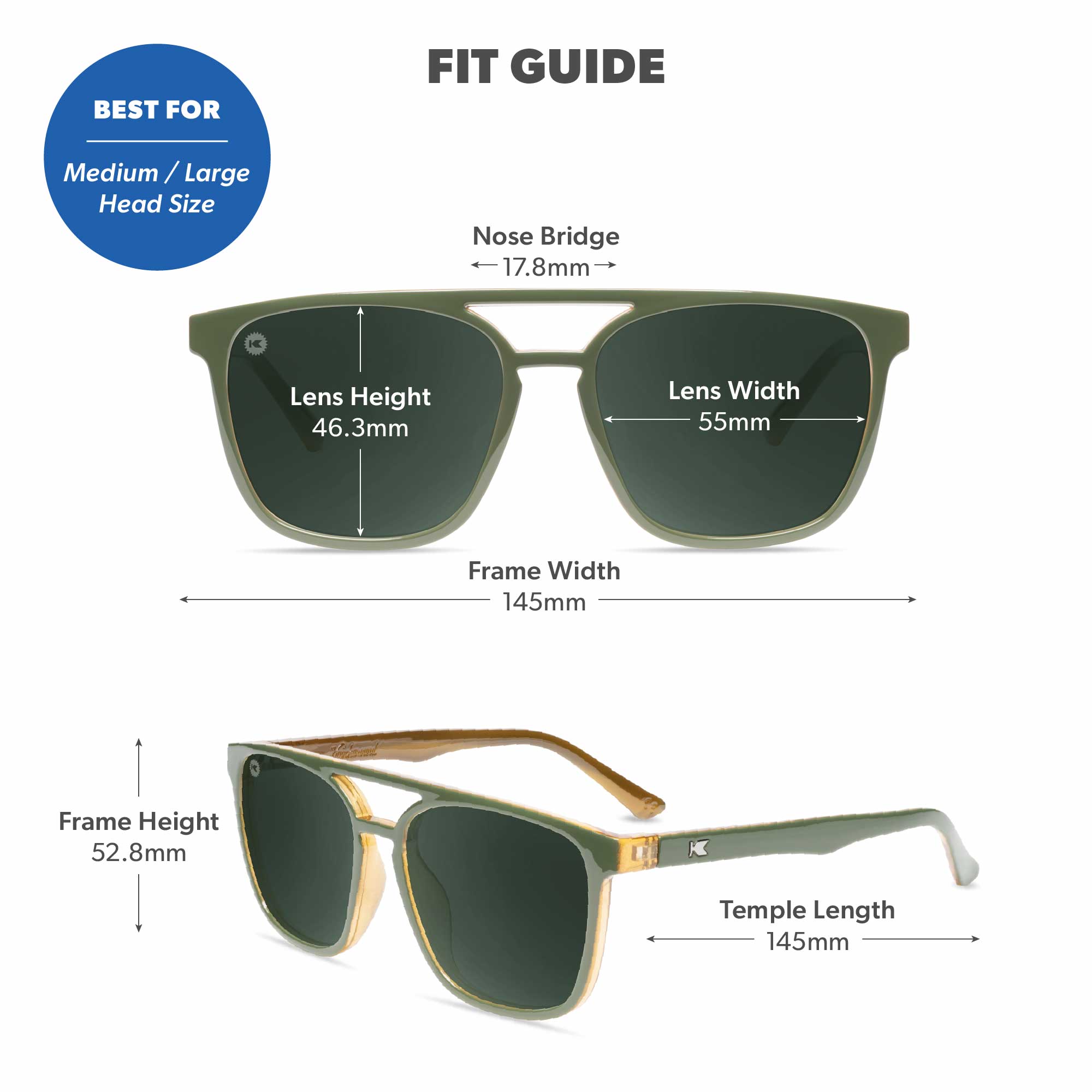 Coyote Calls Brightsides Sunglasses, Fit Guide
