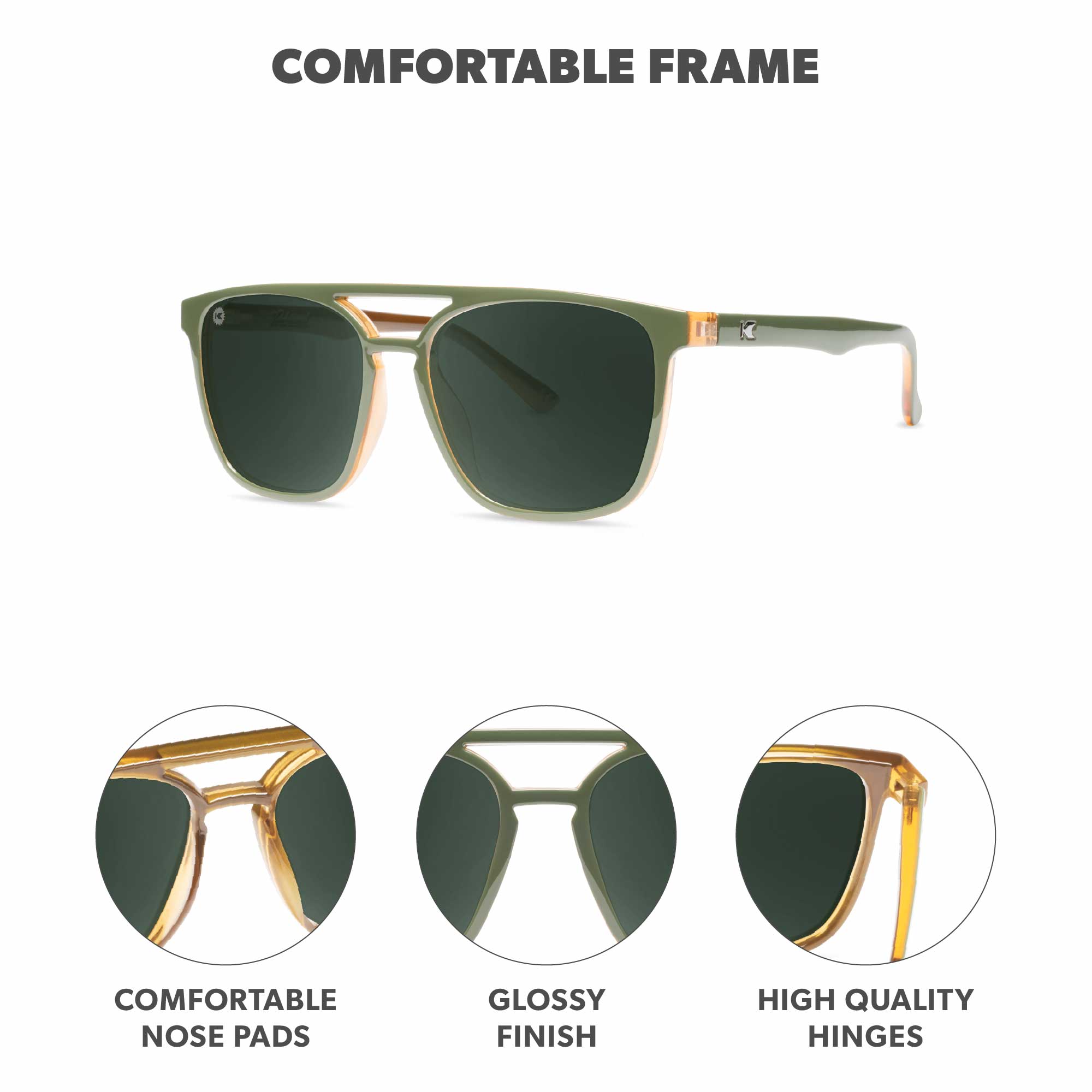 Coyote Calls Brightsides Sunglasses, Frame Features