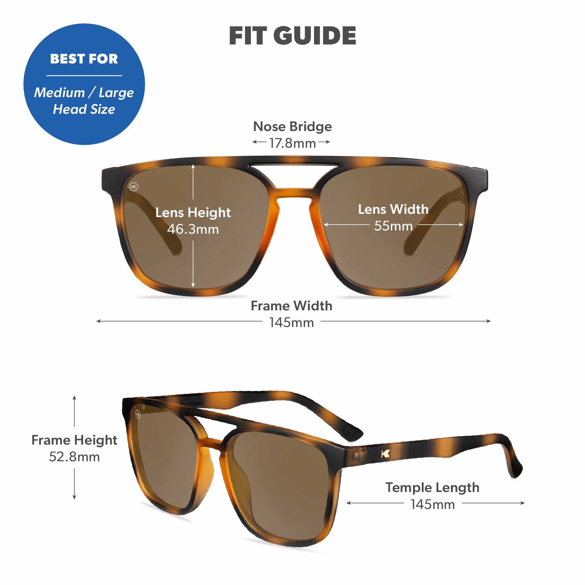 Cypress Brightsides Sunglasses, Fit Guide