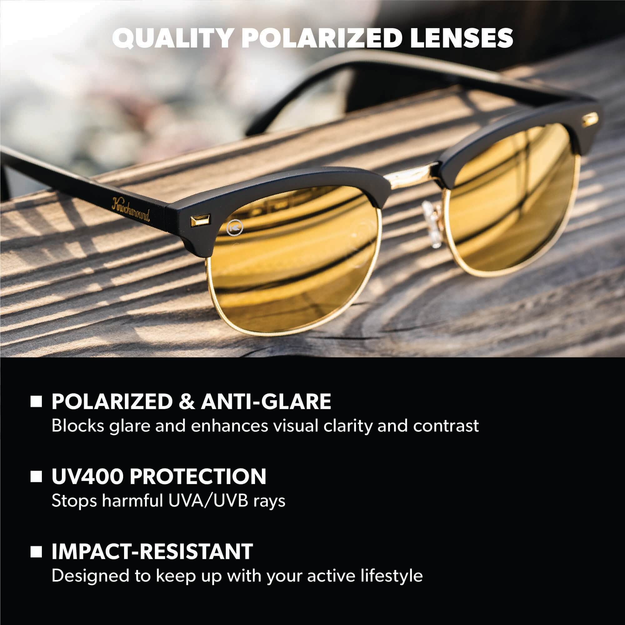 Black Gold Brooklines Sunglasses, Lens Features