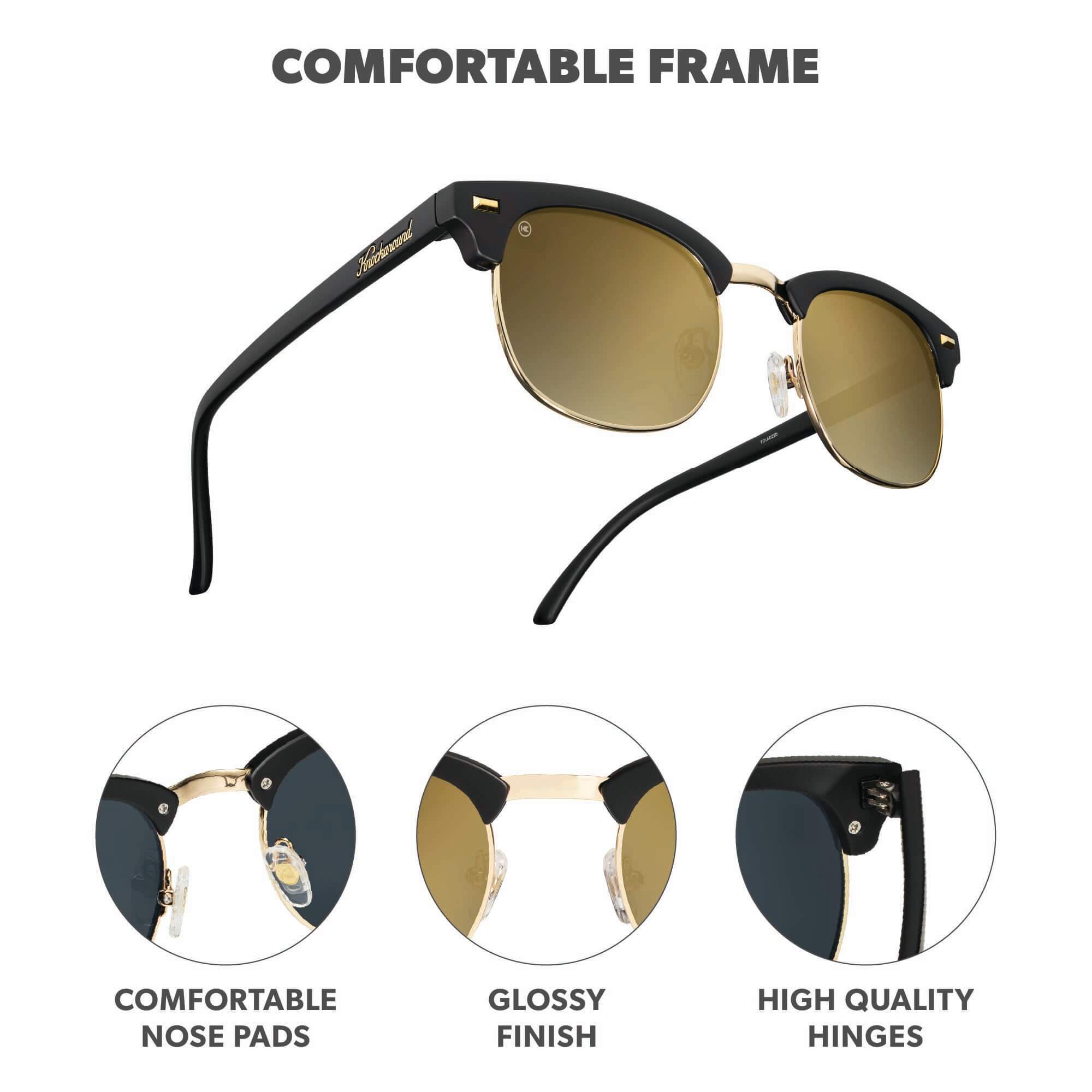 Black Gold Brooklines Sunglasses, Frame Features