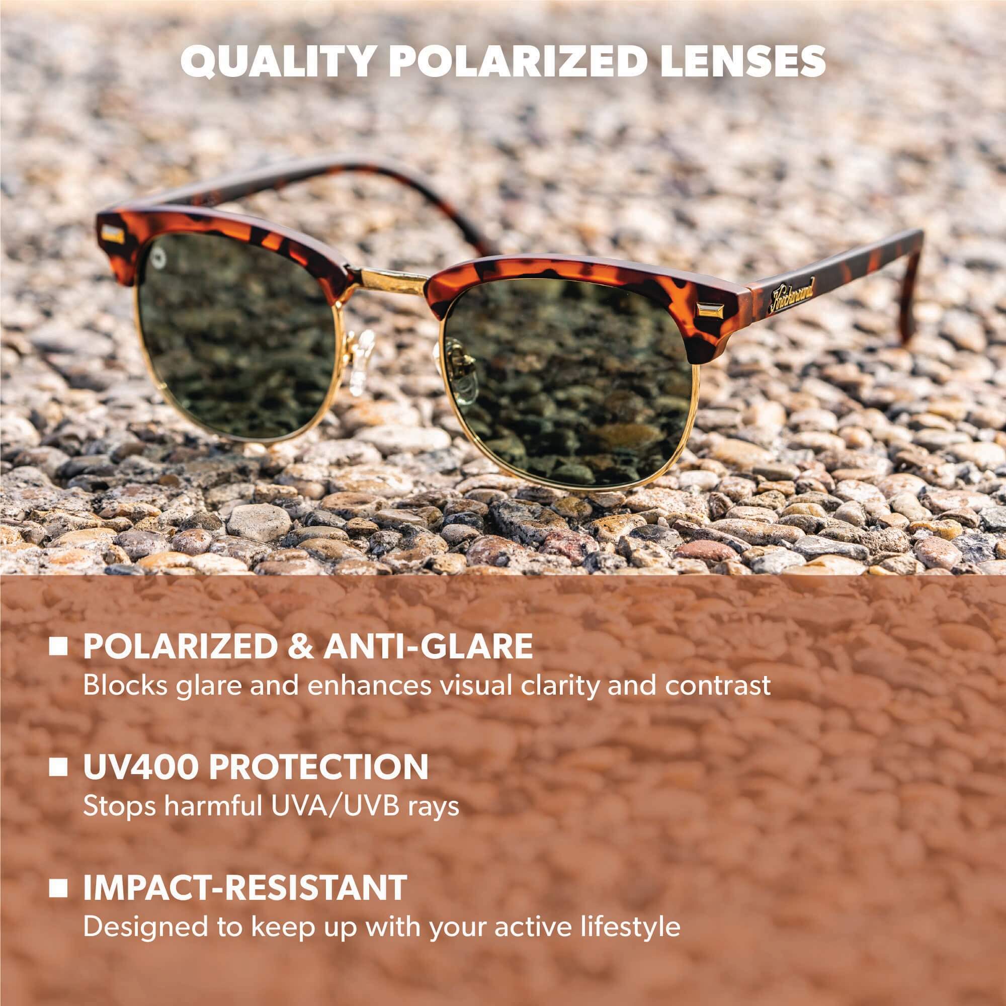 Matte Tortoise Shell & Gold Brooklines Sunglasses, Lens Features