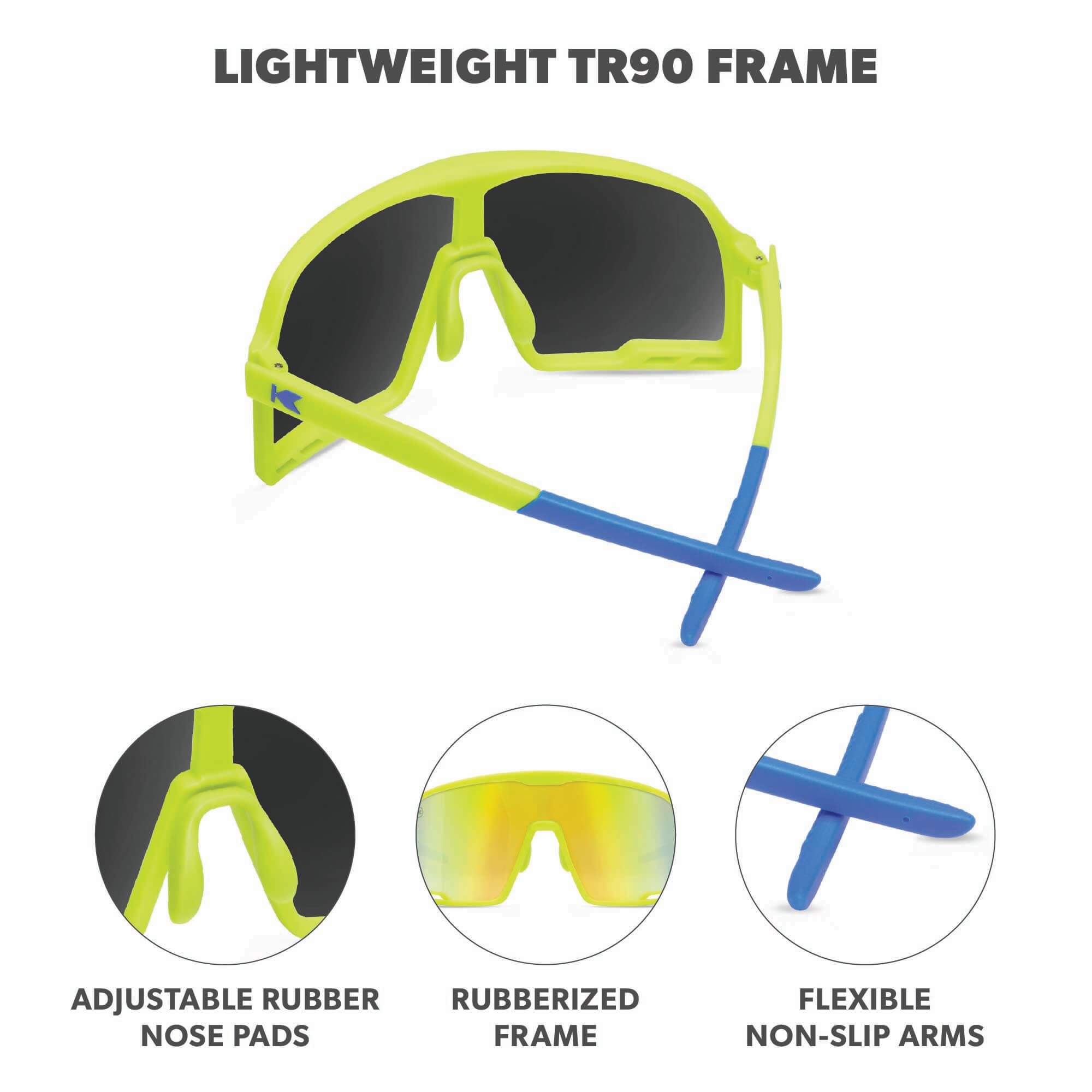 Rubberized High Voltage Campeones Sunglasses, Frame Features