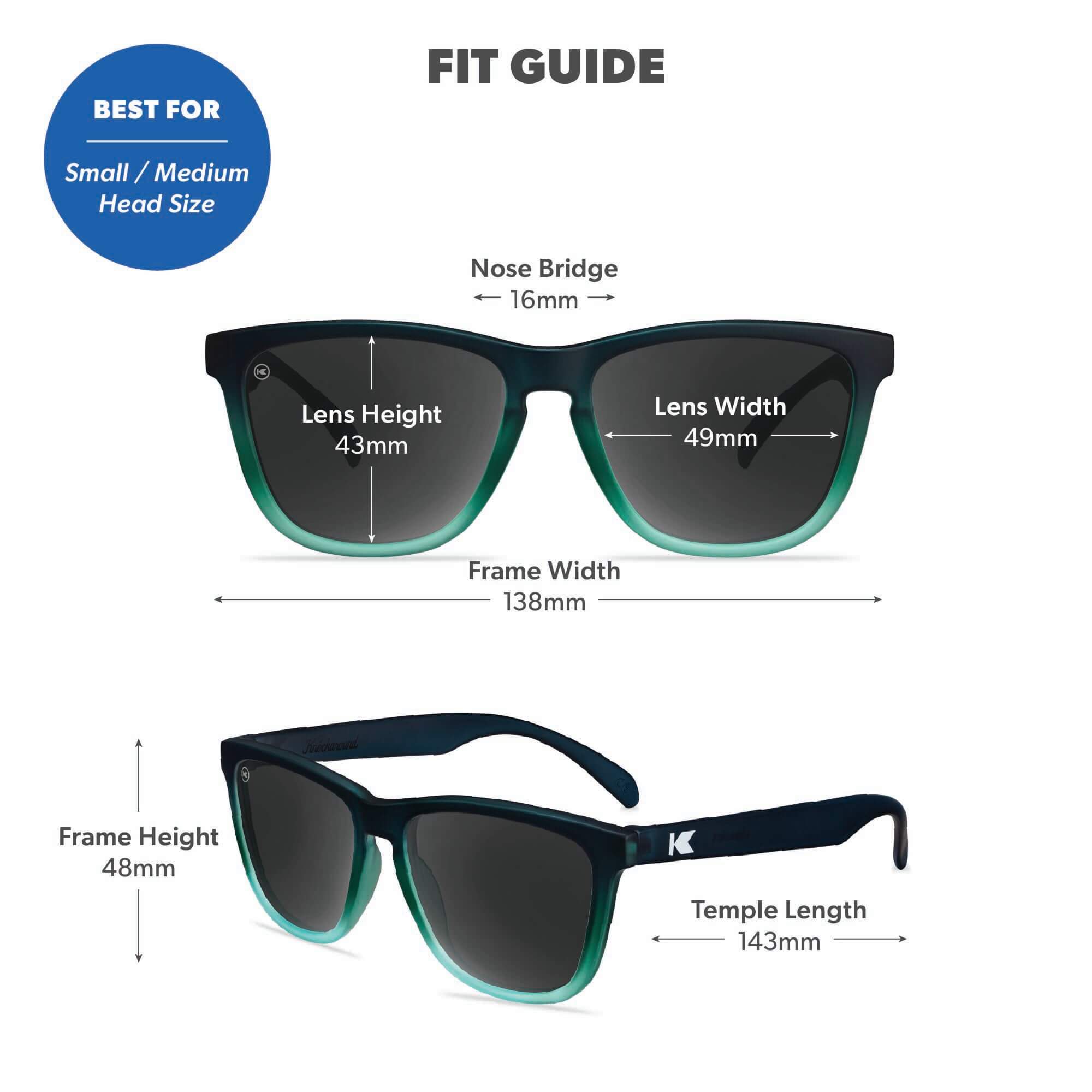Rising Tide Classics Sunglasses, Fit Guide