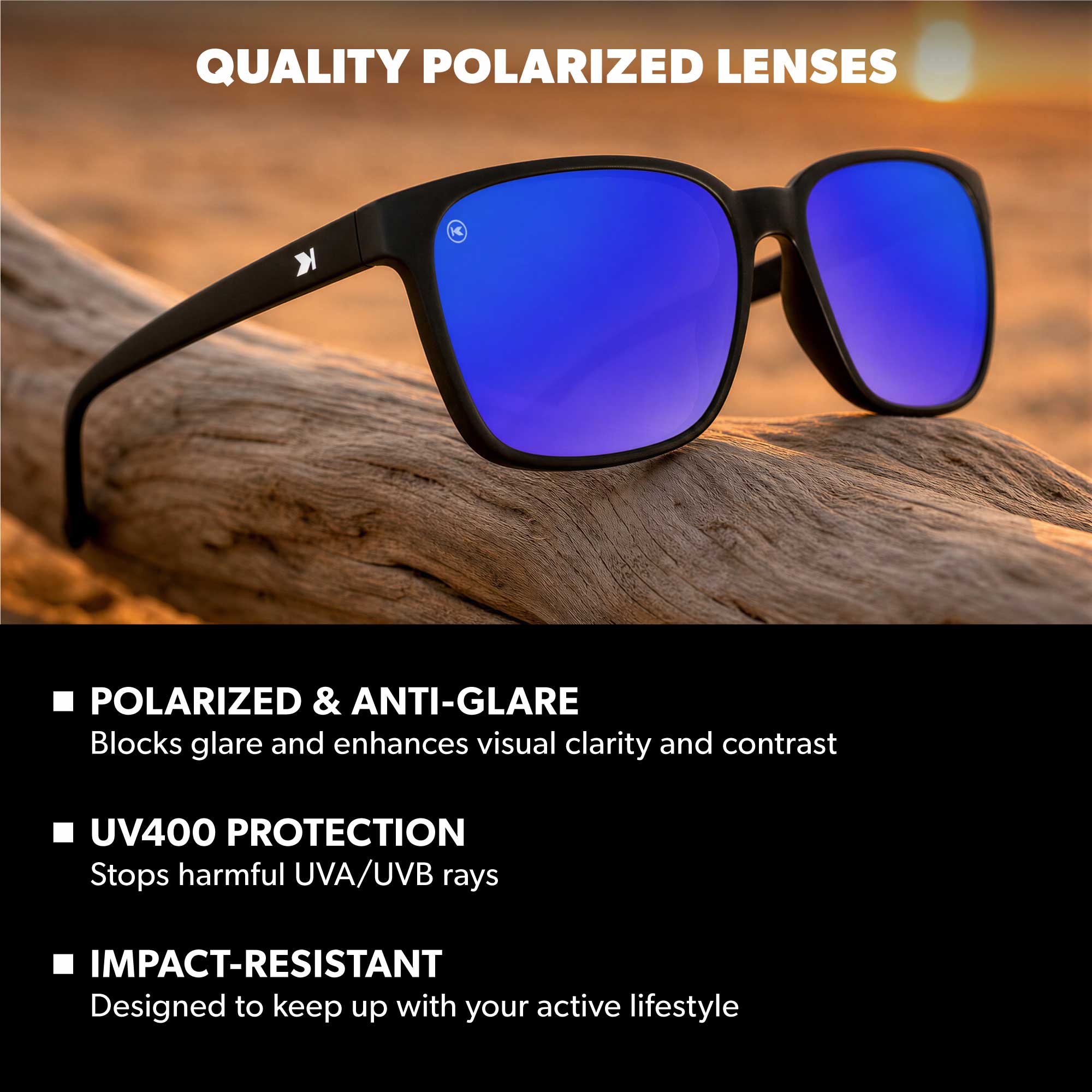 Matte Black / Moonshine Day Trips Sunglasses, Lens Features