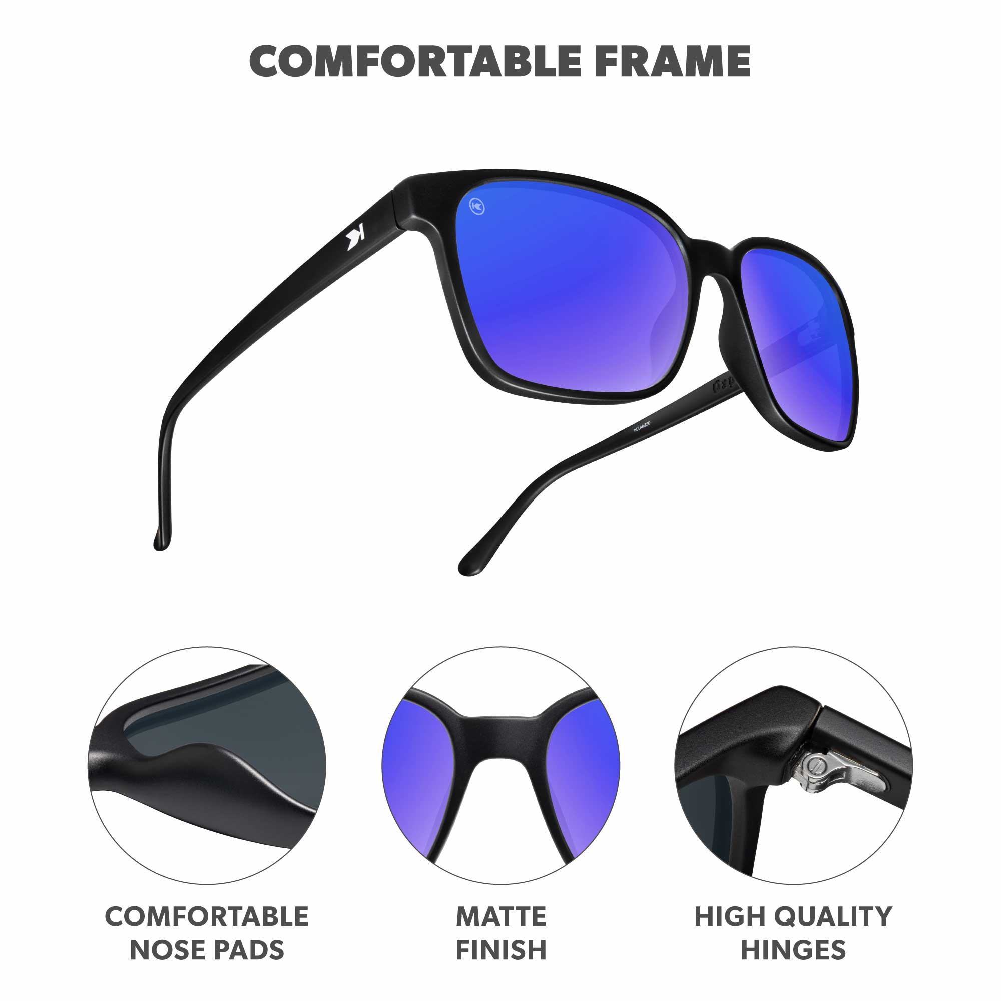 Matte Black / Moonshine Day Trips Sunglasses, Frame Features
