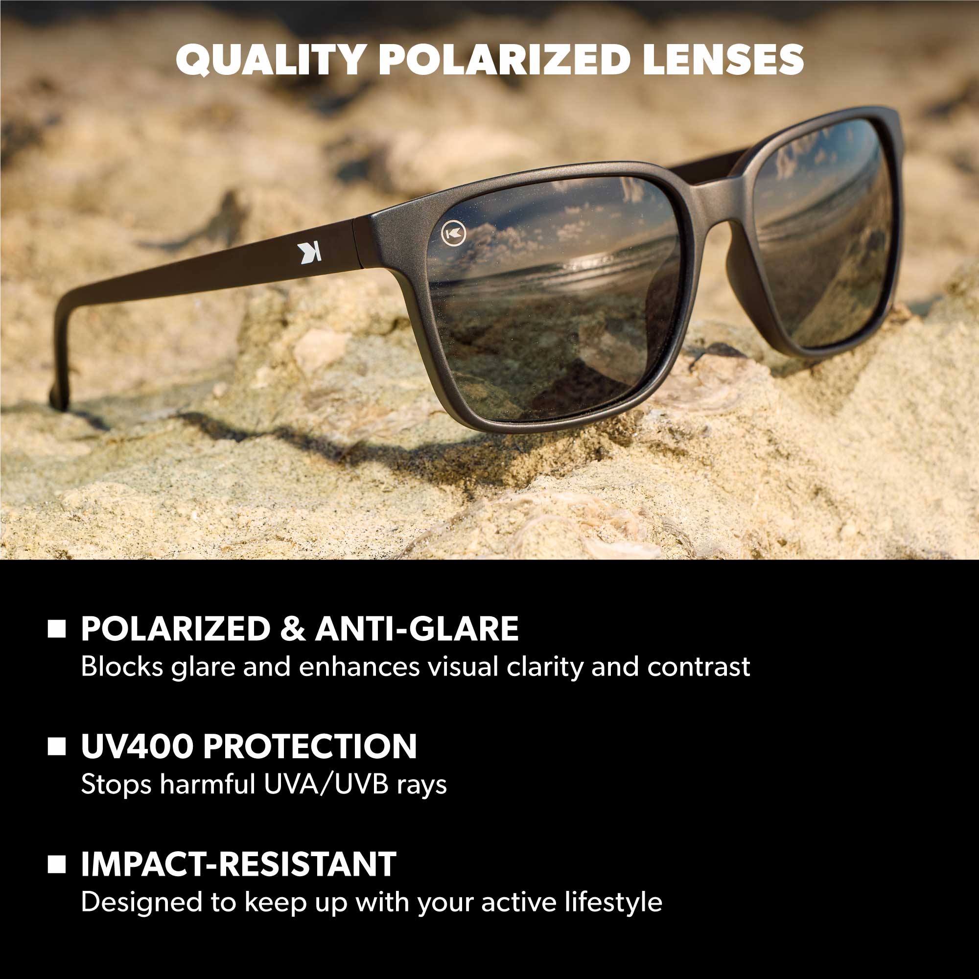 Matte Black / Smoke Day Trips Sunglasses, Lens Features