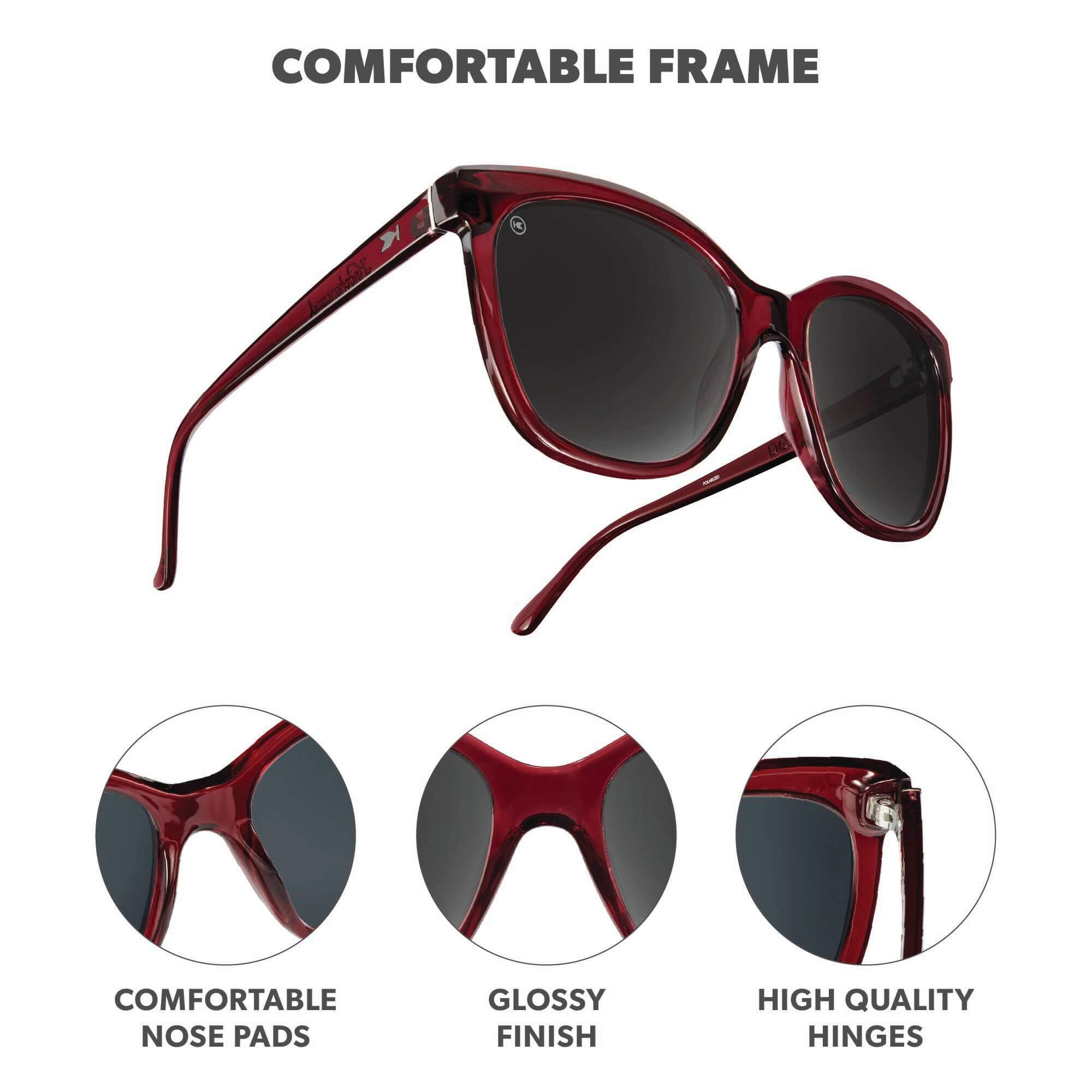 Black Cherry Deja Views Sunglasses, Frame Features