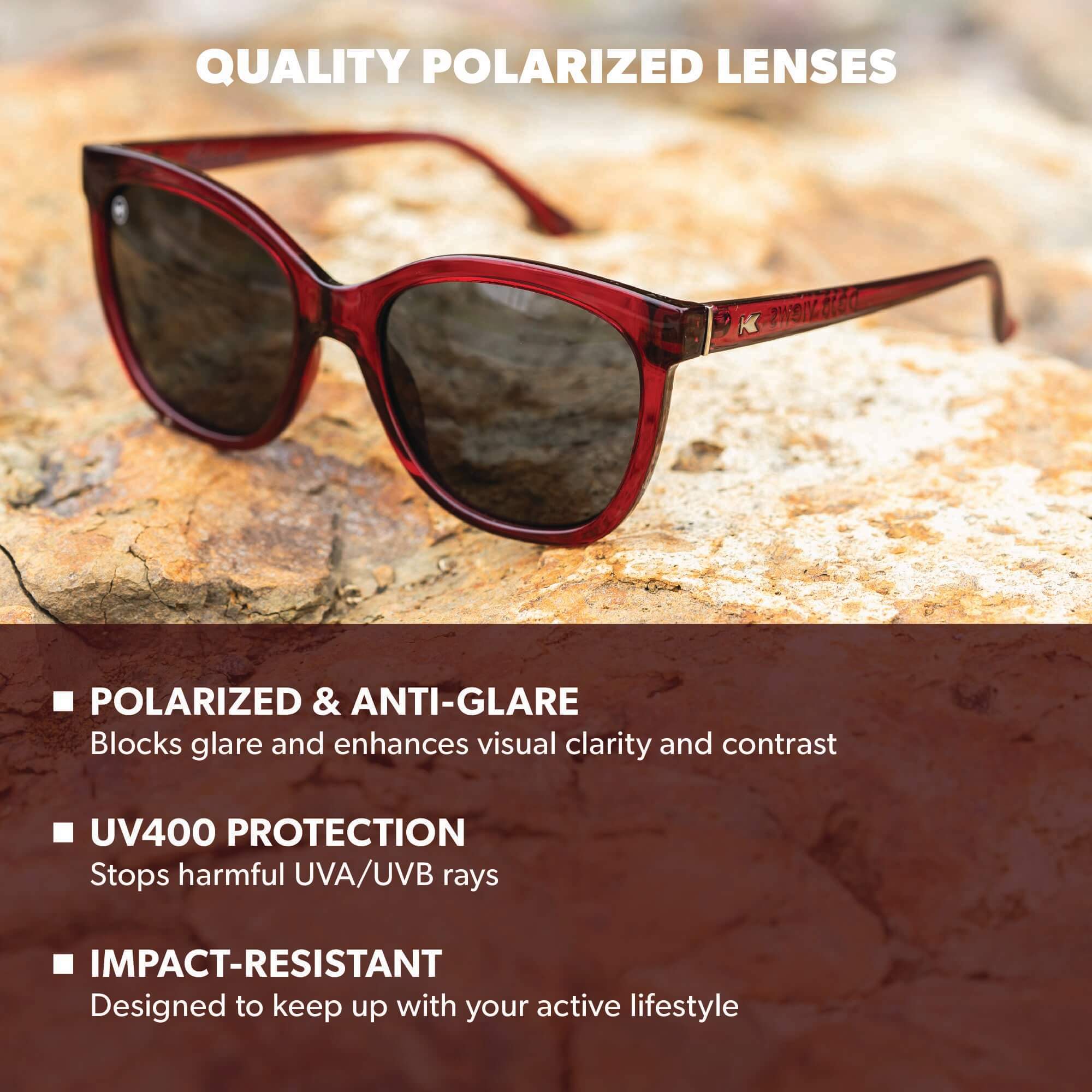 Black Cherry Deja Views Sunglasses, Lens Features