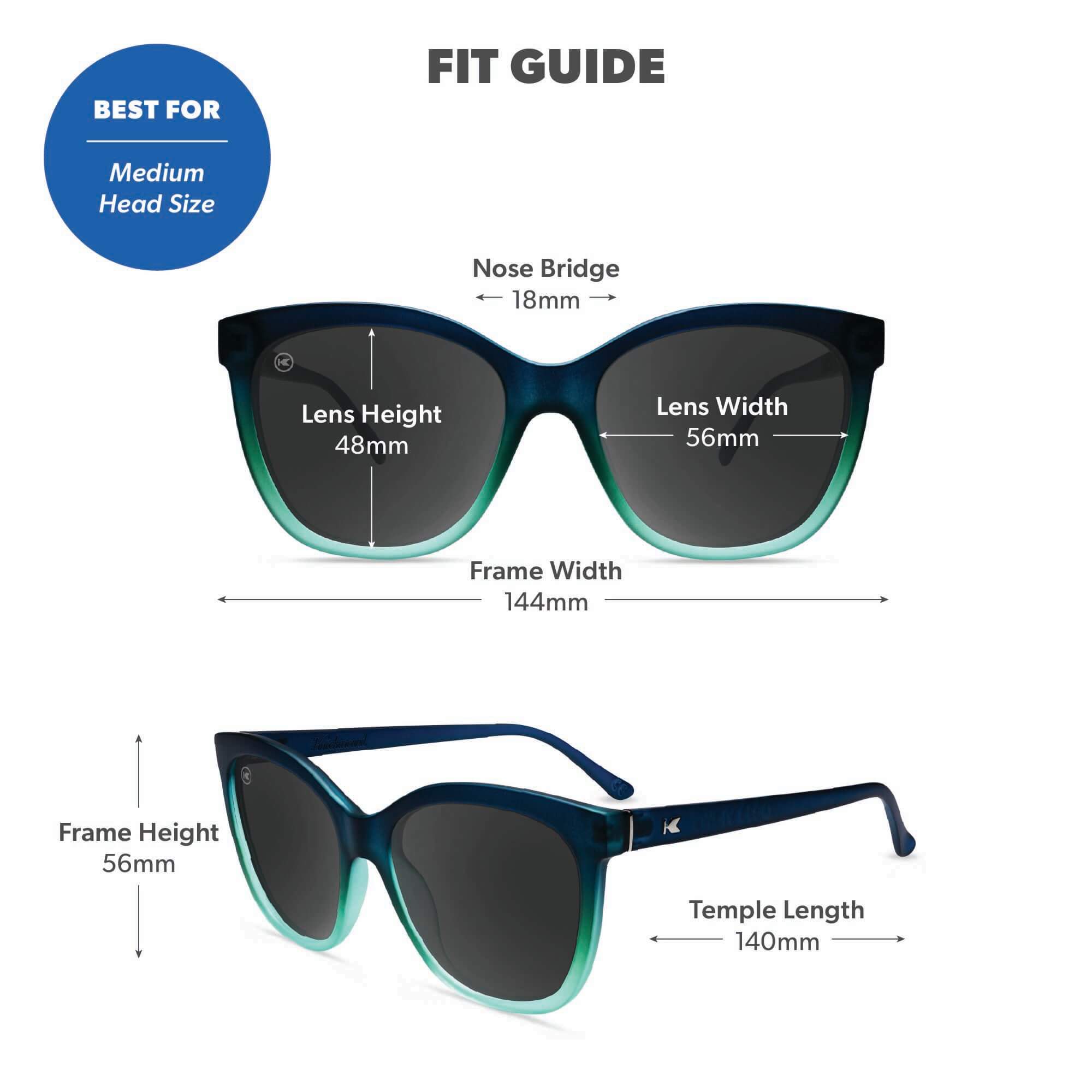 Rising Tide Deja Views Sunglasses, Fit Guide