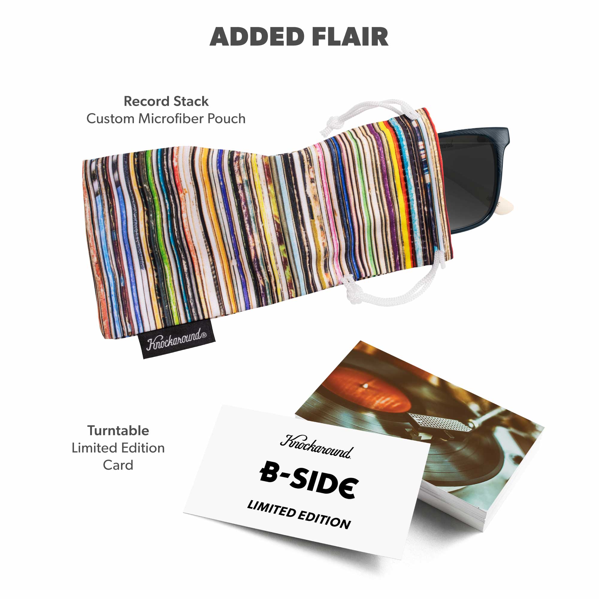 Limited Edition B-Side Fast Lanes Sunglasses, Custom Microfiber Pouch and Limited Edition Card