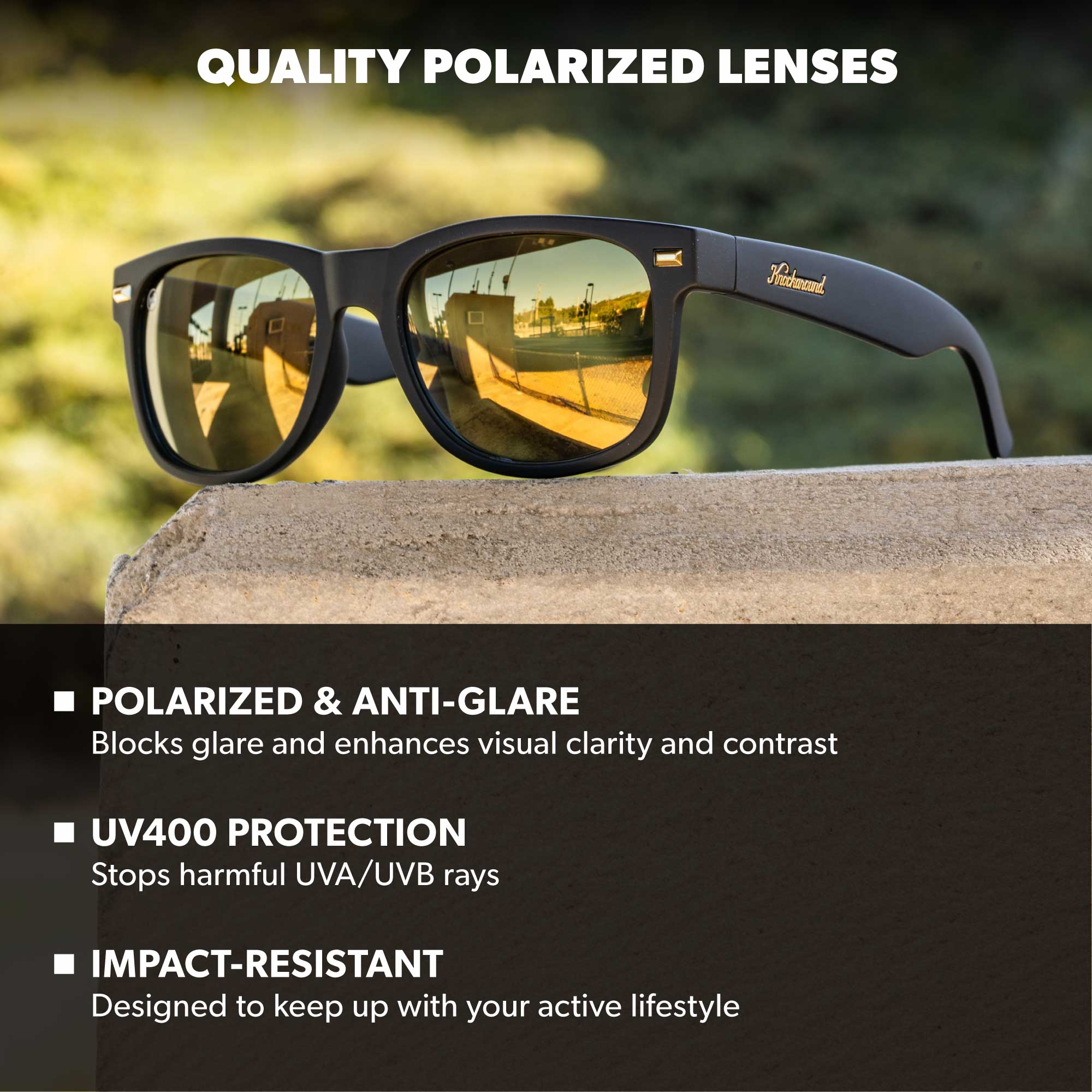 Black Gold Fort Knocks Sunglasses, Lens Features