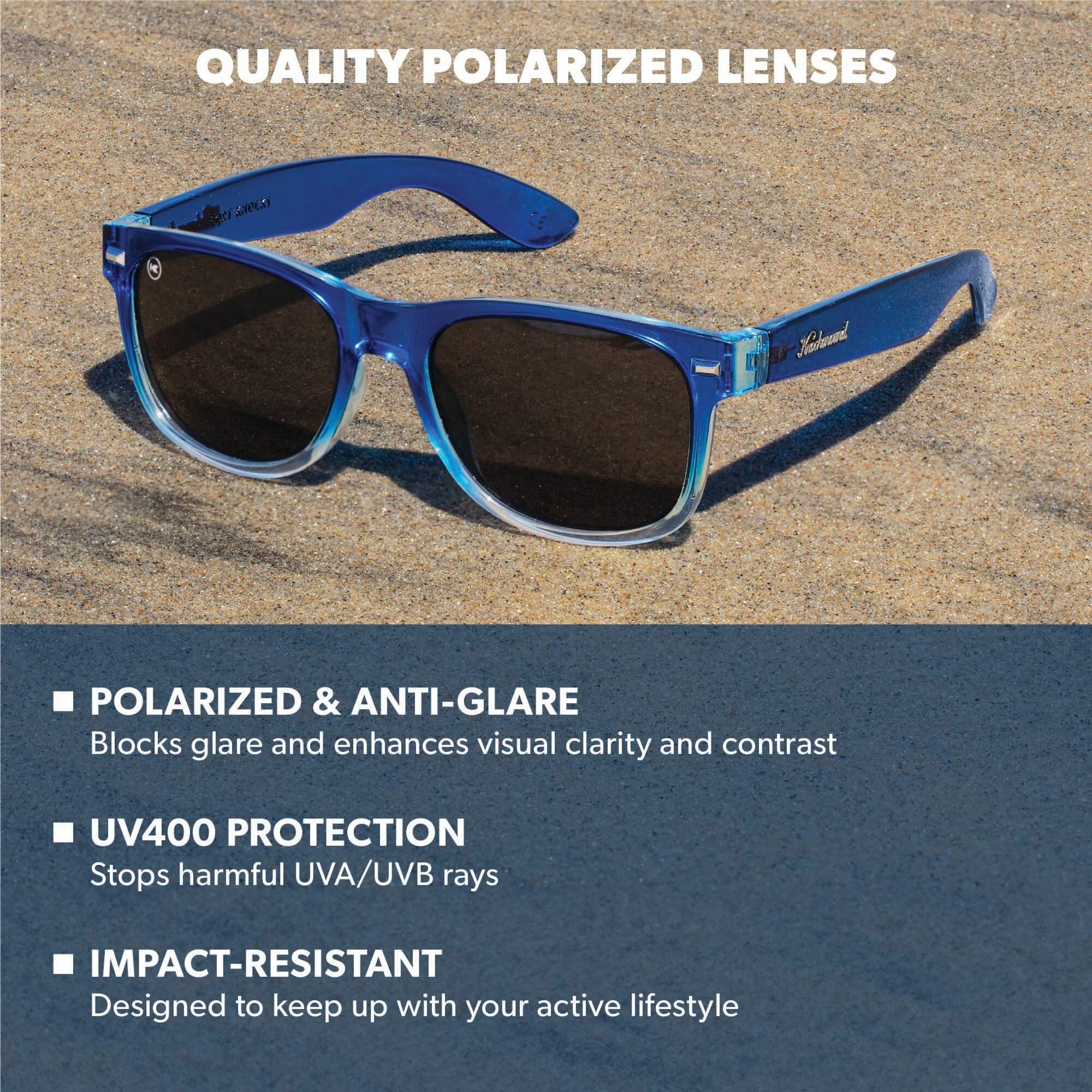 Blue Obsidian Fort Knocks Sunglasses, Lens Features