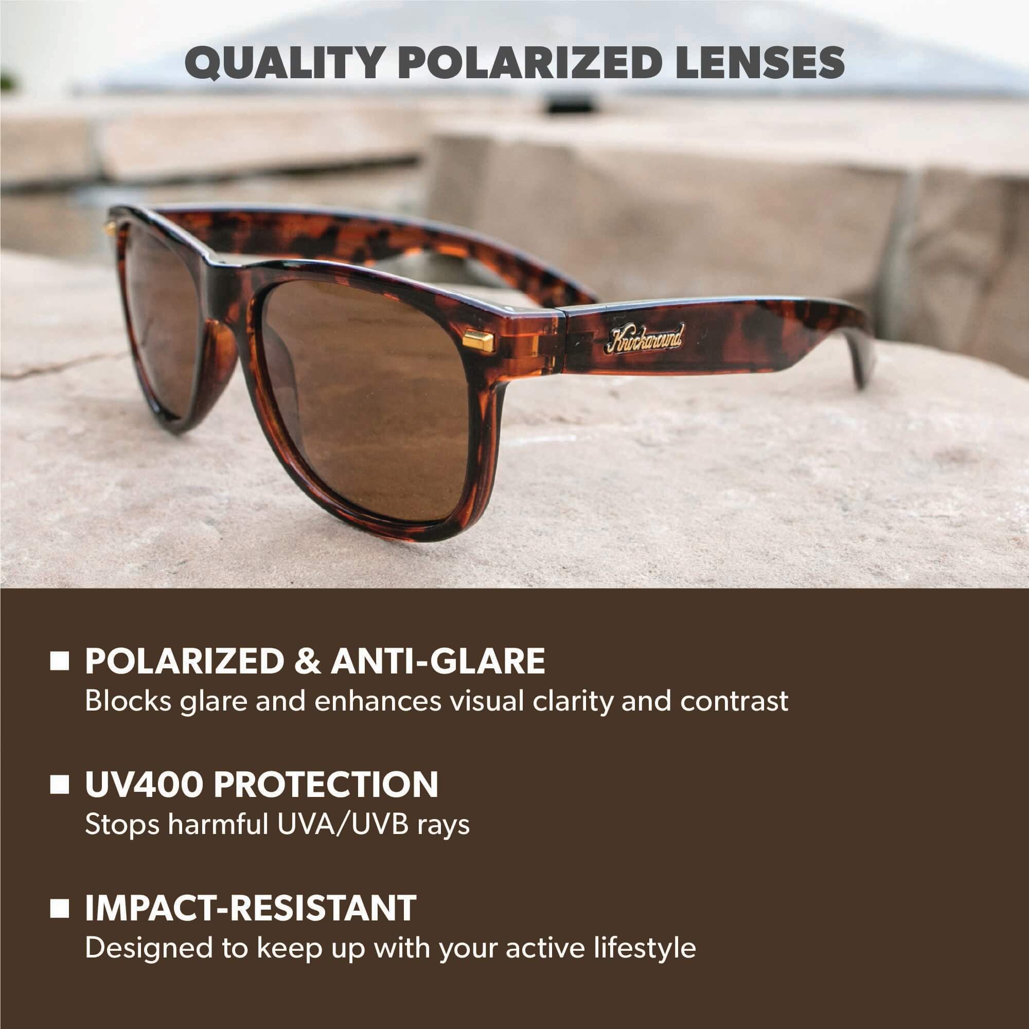 Glossy Tortoise Shell / Amber Fort Knocks Sunglasses, Lens Features