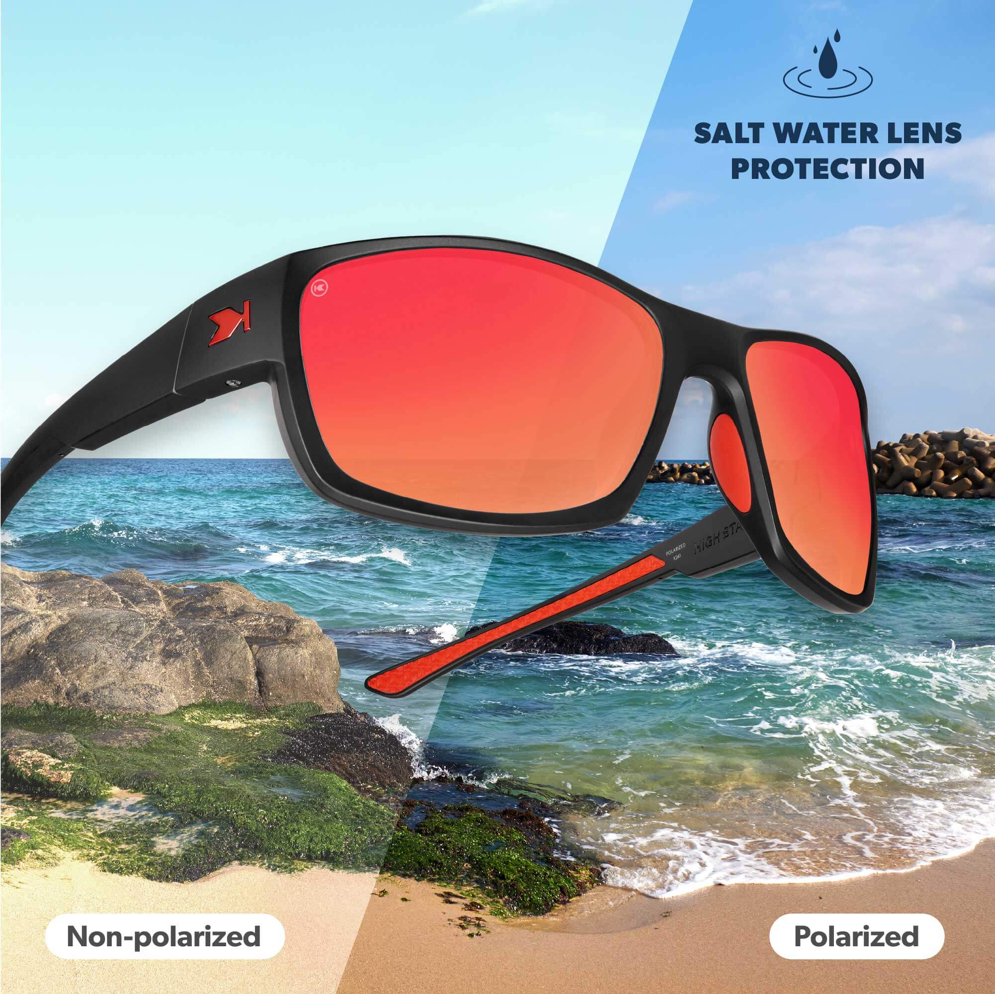 Inferno High Stakes Sunglasses, Polarized with Salt Water Lens Protection