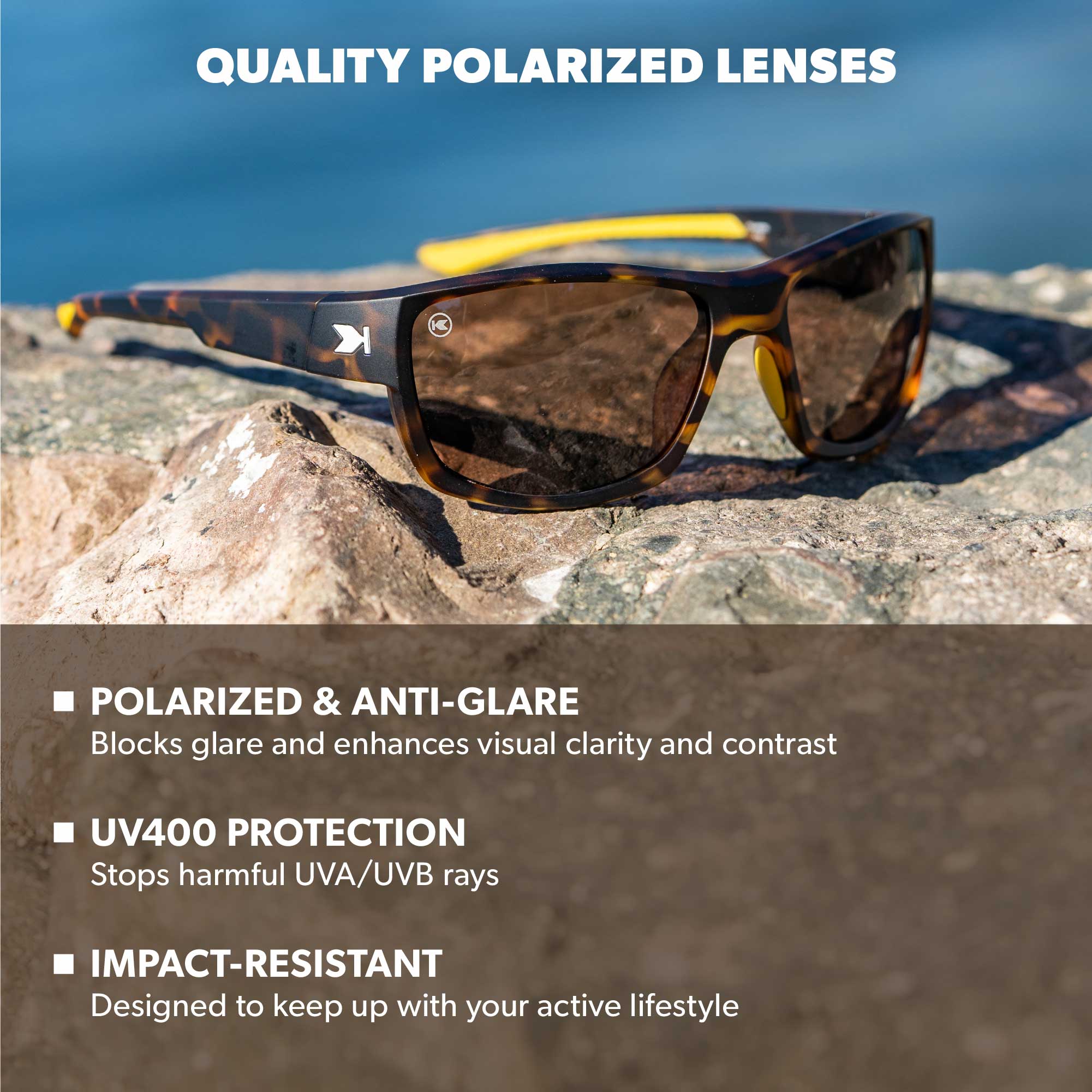 Tigers Eye High Stakes Sunglasses, Lens Features