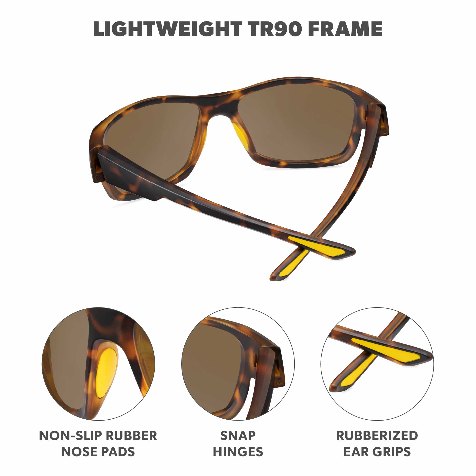 Tigers Eye High Stakes Sunglasses, Frame Features