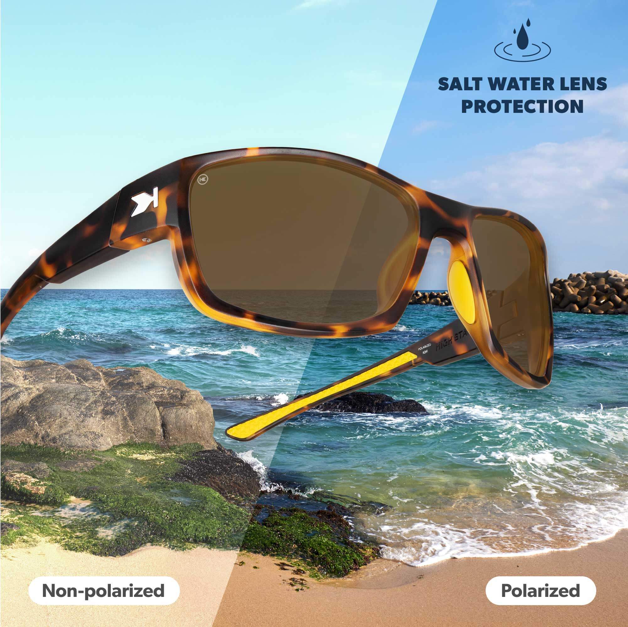 Tigers Eye High Stakes Sunglasses, Polarized with Salt Water Lens Protection
