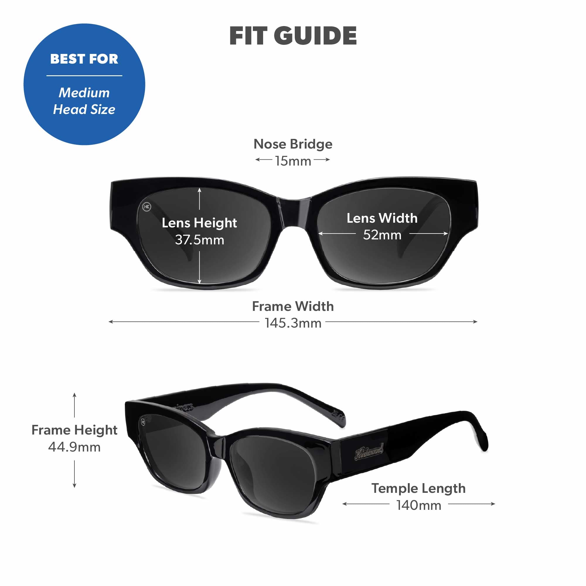 Piano Black Junipers Sunglasses, Fit Guide