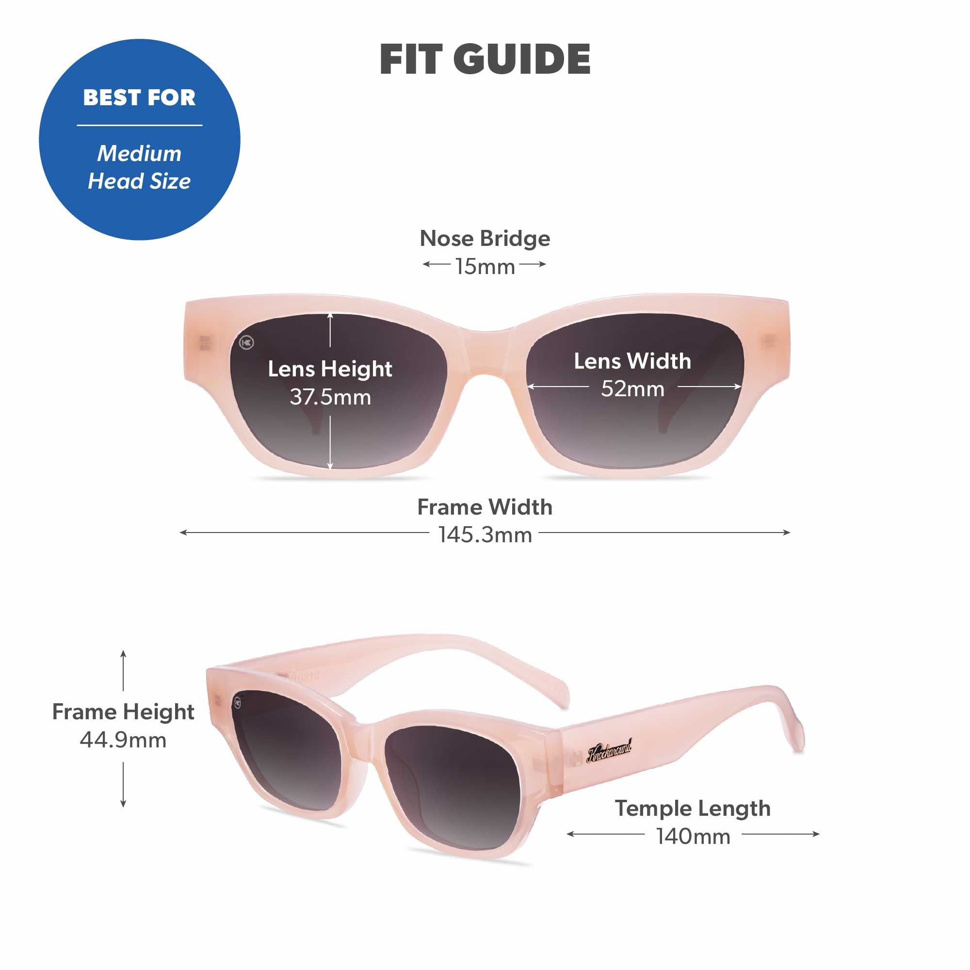 Vintage Rose Junipers Sunglasses, Fit Guide