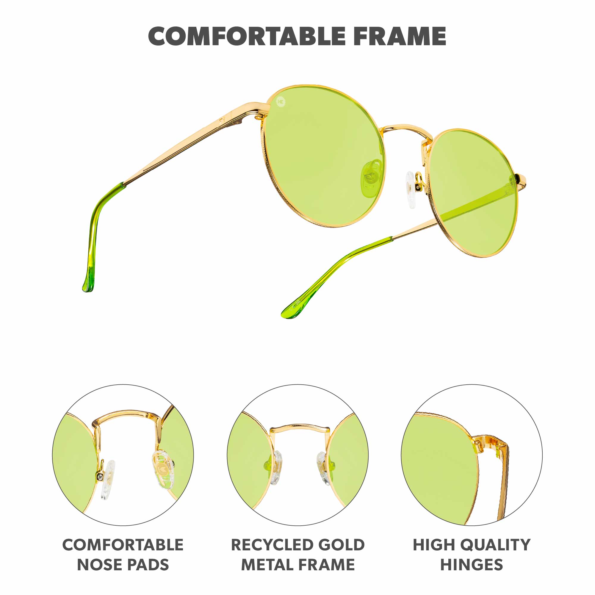 Fernside Love & Haights Sunglasses, Frame Features