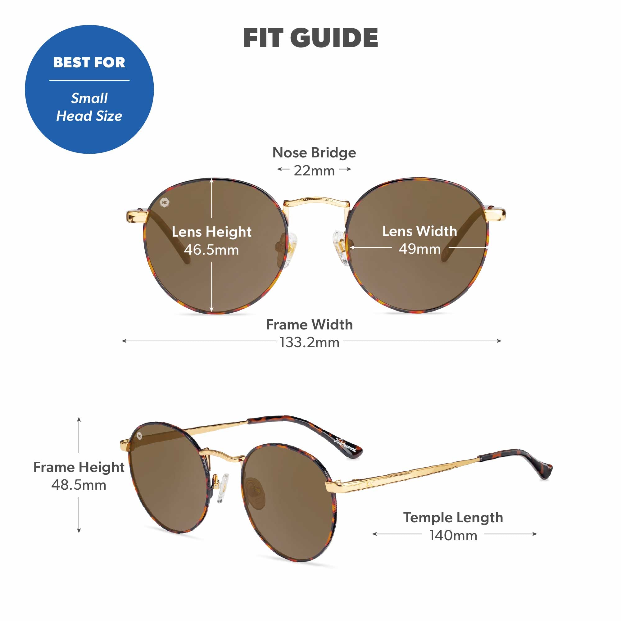 No Alibi Love & Haights Sunglasses, Fit Guide