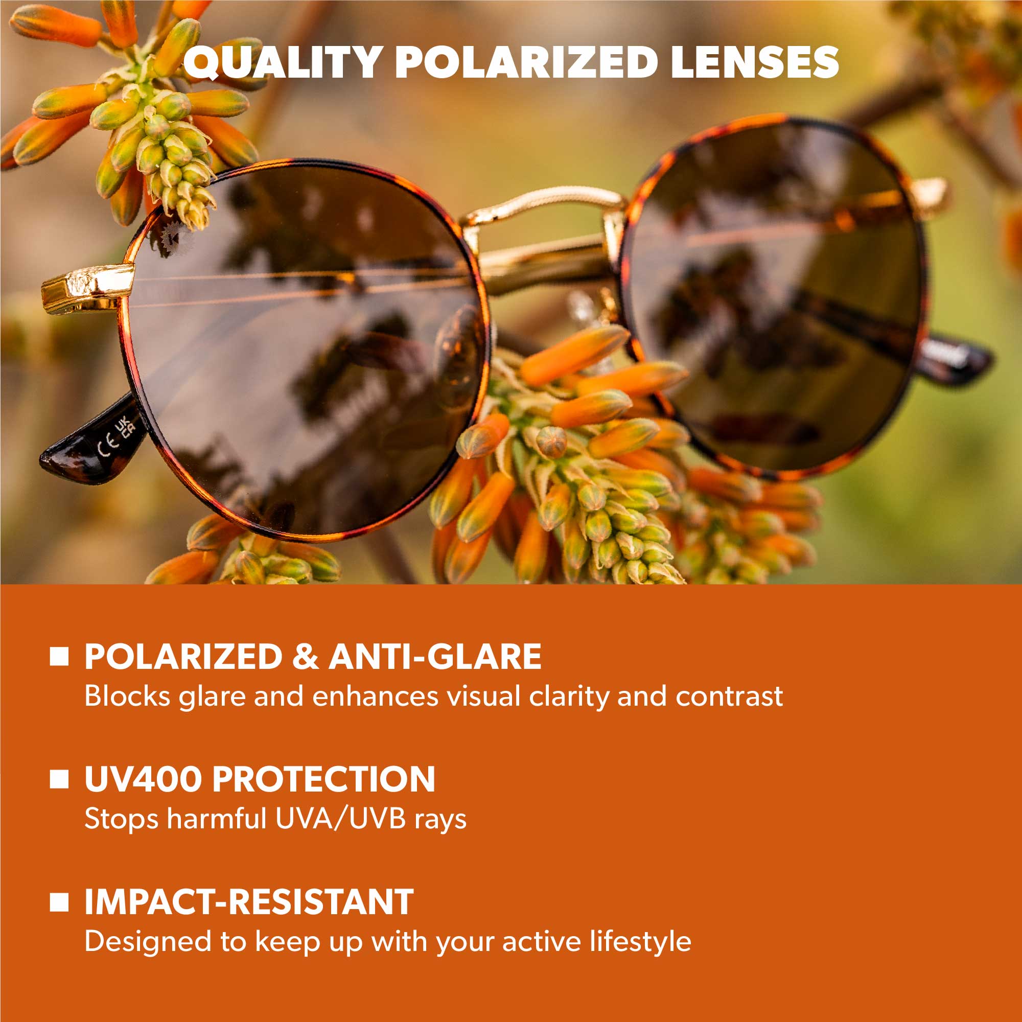 No Alibi Love & Haights Sunglasses, Lens Features