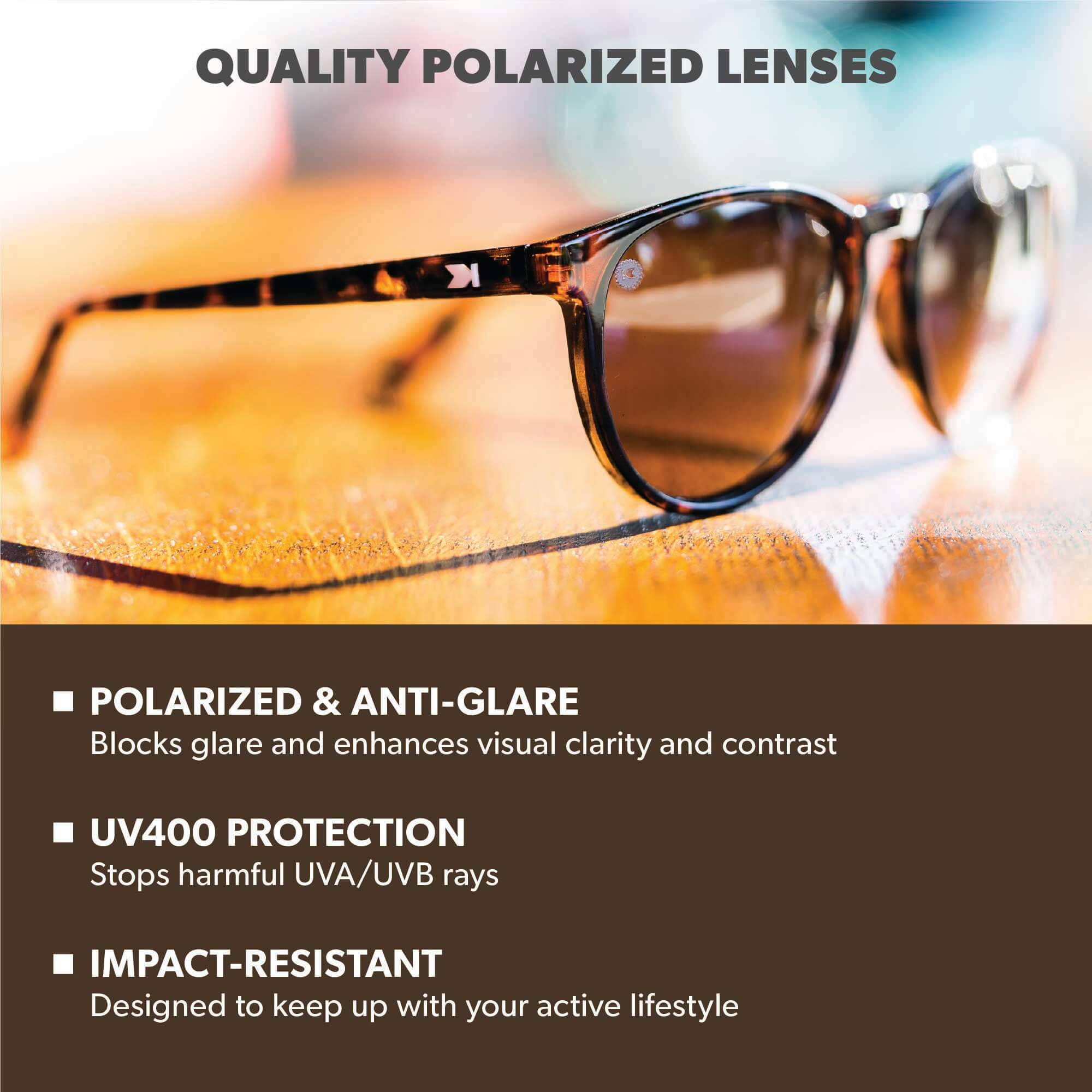 Glossy Tortoise Shell / Amber Mai Tais Sunglasses, Lens Features