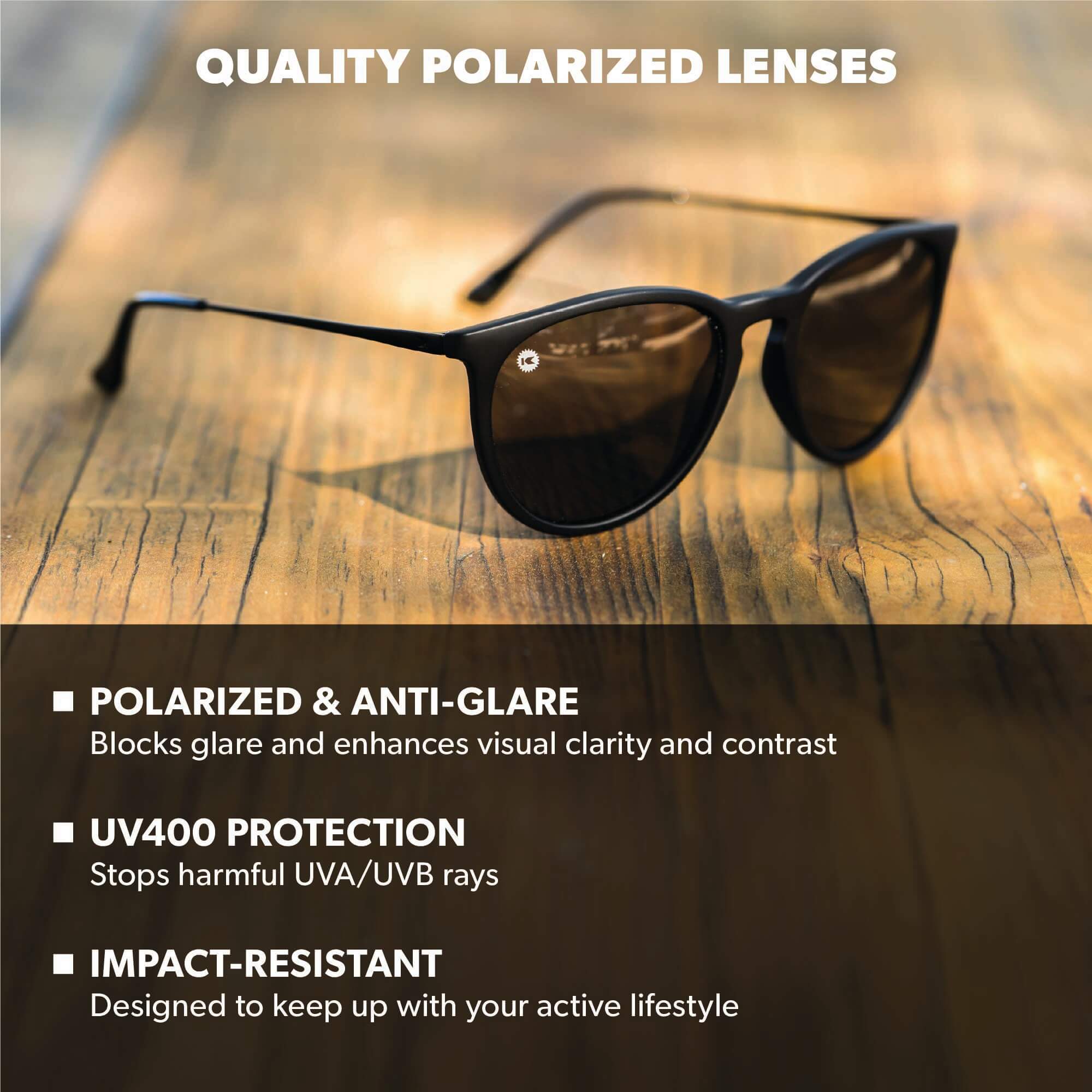 Black on Black Mary Janes Sunglasses, Lens Features