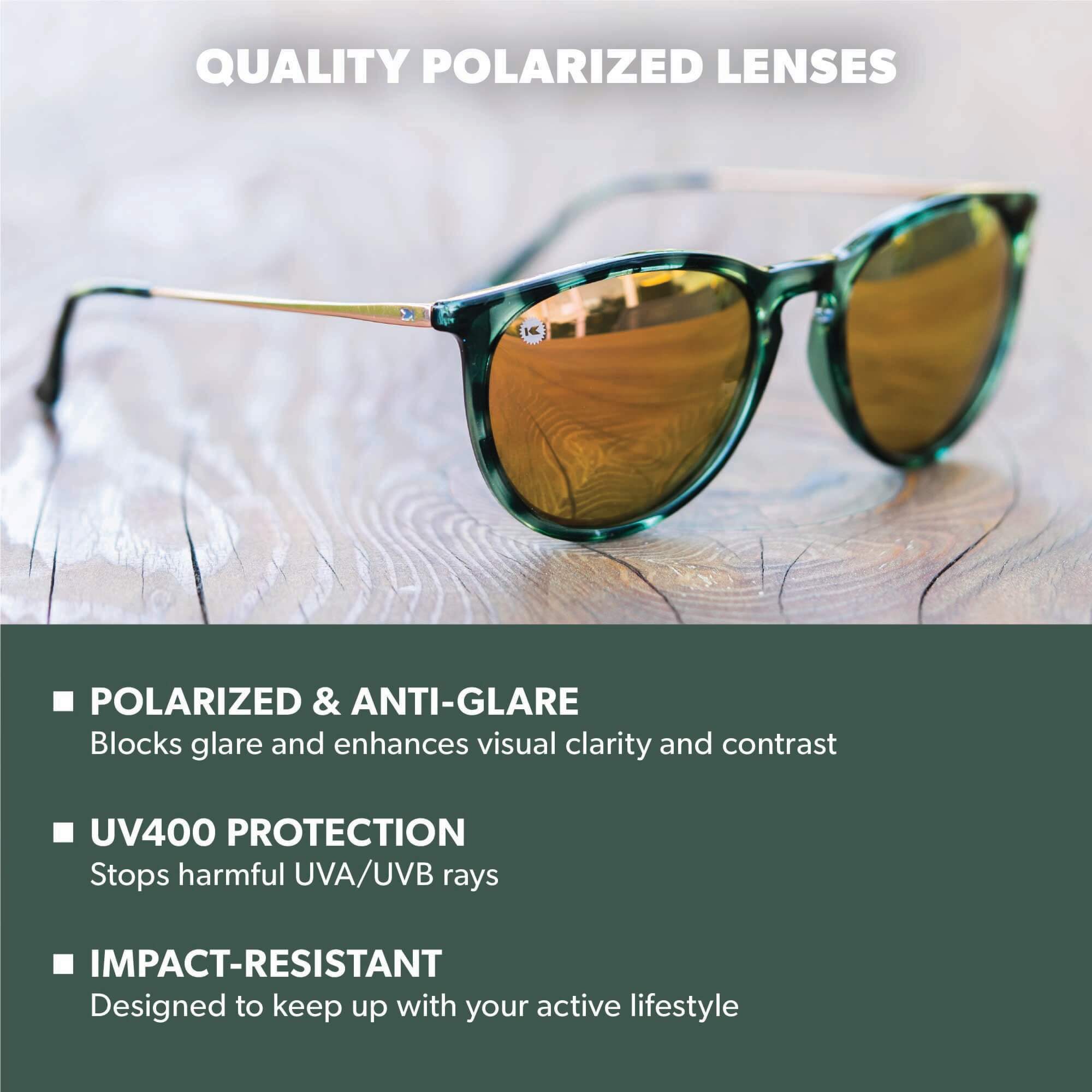 Slate Tortoise Shell / Rose Gold Mary Janes Sunglasses, Lens Features
