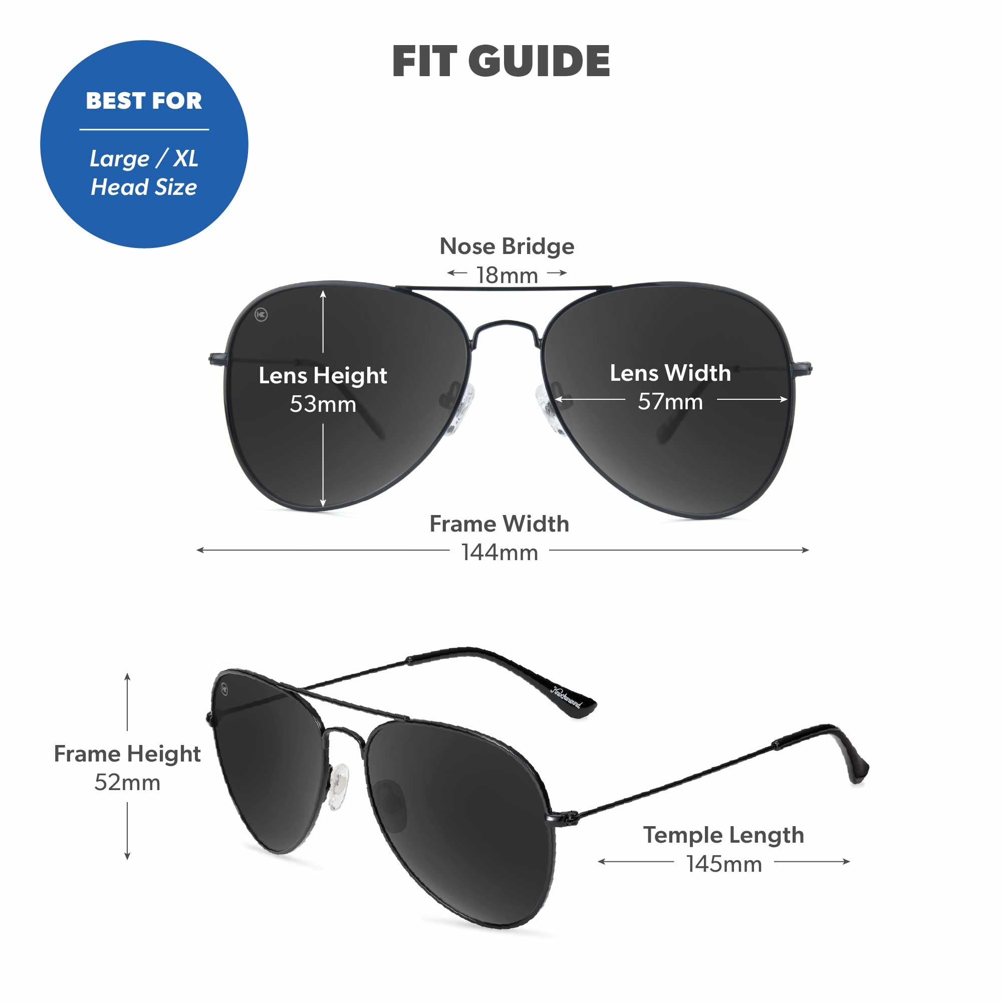 Black / Smoke Mile Highs Sunglasses, Fit Guide