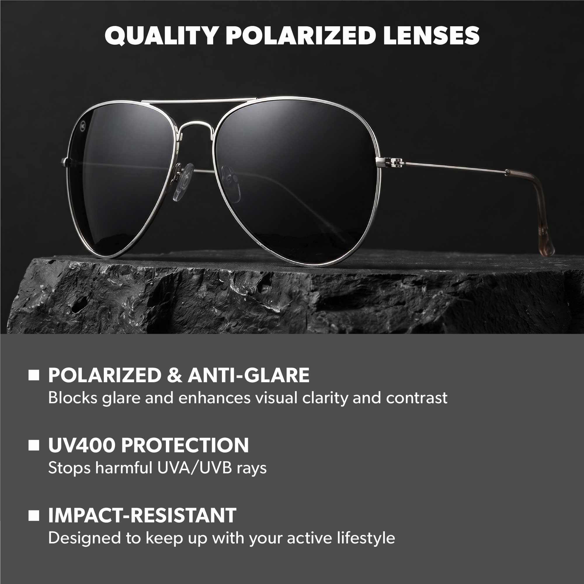 Silver / Silver Smoke Mile Highs Sunglasses, Lens Features