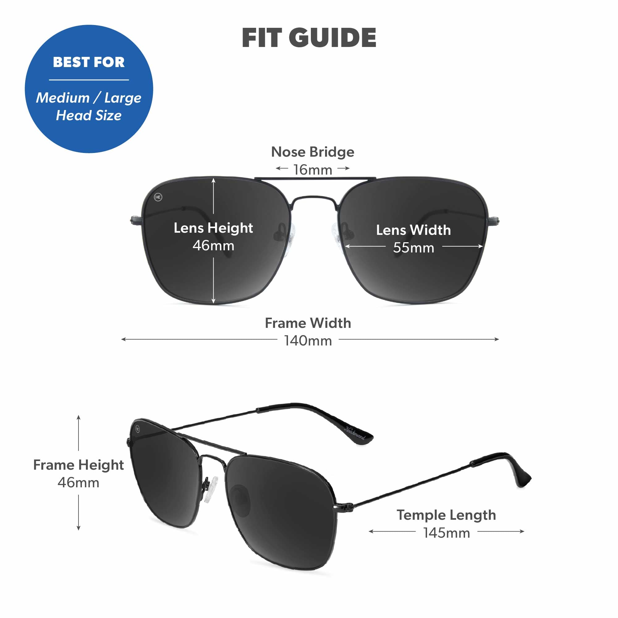 Black / Smoke Mount Evans Sunglasses, Fit Guide