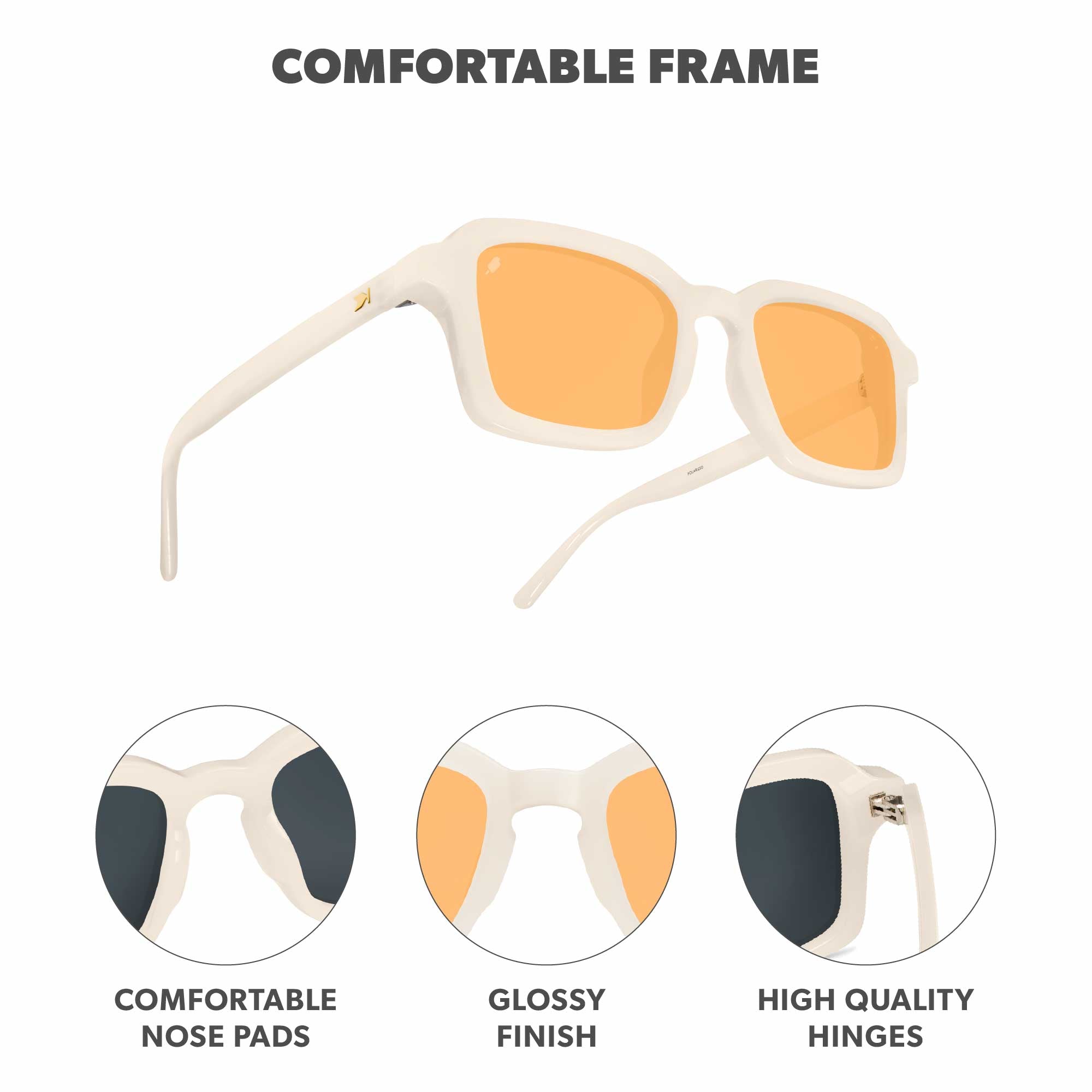 Orange Dreamsicle Panoramas Sunglasses, Frame Features
